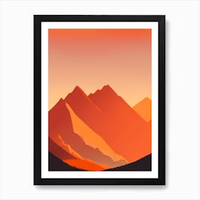 Misty Mountains Vertical Background In Orange Tone 28 Art Print