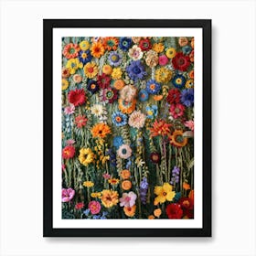 Wild Flowers Knitted In Crochet 1 Art Print