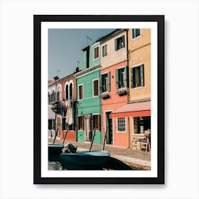 Colors And Canals In Burano In Italy Art Print