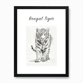 B&W Bengal Tiger 2 Poster Art Print