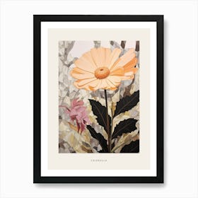 Flower Illustration Calendula 4 Poster Art Print