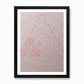 Geometric Abstract Glyph Circle Array in Tomato Red n.0189 Art Print