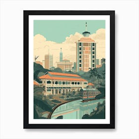 Kuala Lumpur Malaysia Travel Illustration 3 Art Print