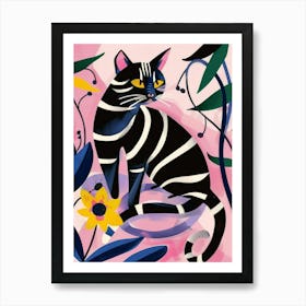 Striped Cat 12 Art Print