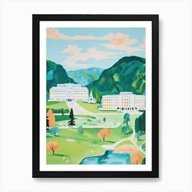 The Greenbrier   White Sulphur Springs, West Virginia   Resort Storybook Illustration 1 Art Print