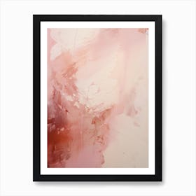 Pink And White, Abstract Raw Painting 3 Art Print