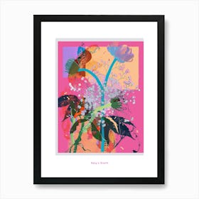 Baby S Breath 3 Neon Flower Collage Poster Art Print