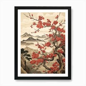 Sakura Cherry Blossom 2 Japanese Botanical Illustration Art Print