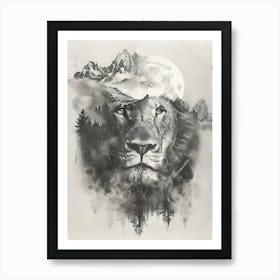 Lion In The Forest Art Print