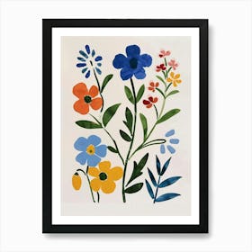 Painted Florals Forget Me Not 3 Art Print