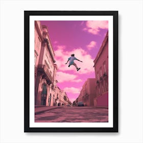 Skateboarding In Lisbon, Portugal Futuristic 3 Art Print