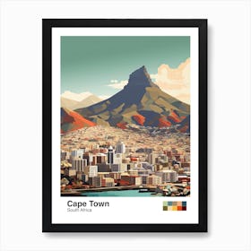 Cape Town, South Africa, Geometric Illustration 4 Poster Art Print