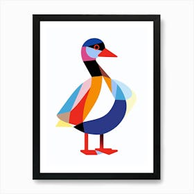 Colourful Geometric Bird Coot 1 Art Print