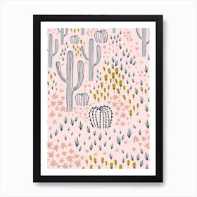 Cactus Pink Art Print