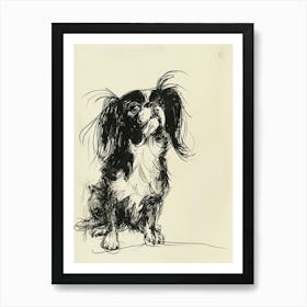 Japanese Chin Line Sketch 1 Art Print