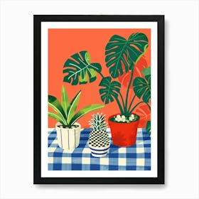 Tropical Plants On A Table Art Print