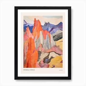 Crinkle Crags England Colourful Mountain Illustration Poster Art Print