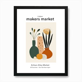 Lisbon Artisan Alley Market Art Print