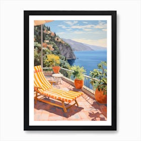 Sun Lounger By The Pool In Amalfi Coast 5 Art Print