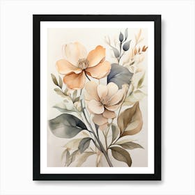 Watercolor Of Flowers Art Print