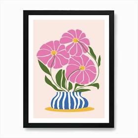 Pink Flowers In A Vase 1 Art Print