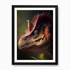 Pachycephalosaurus Illustration Dinosaur Art Print