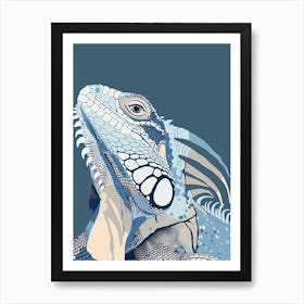 Fiji Crested Iguana Abstract Modern Illustration 6 Art Print