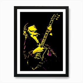 Angus Young Australian Guitarist Legend in Pop Art Illustration Art Print