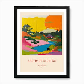 Colourful Gardens Ryoan Ji Garden Japan 8 Red Poster Art Print