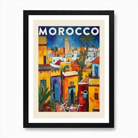 Rabat Morocco 3 Fauvist Painting Travel Poster Art Print