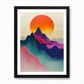 Abstract Mountain Painting 1 Art Print