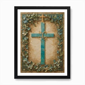 Cross With Ivy Art Print