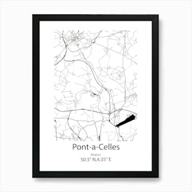 Pont A Celles,Belgium Minimalist Map Art Print