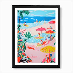 Pink Beach Oasis Art Print