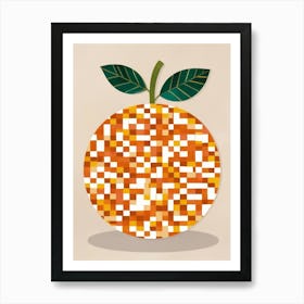 Orange Pixel Art 5 Art Print