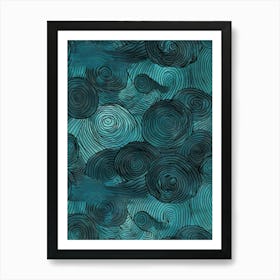 Swirls - Teal Art Print