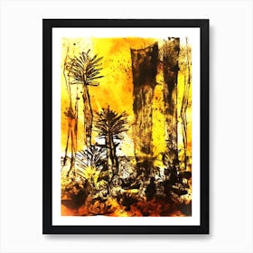 Abstract Plants -Sunset Art Print