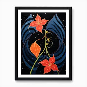 Gloriosa Lily 3 Hilma Af Klint Inspired Flower Illustration Art Print