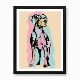 Rottweiler Dog Pastel Illustration Art Print