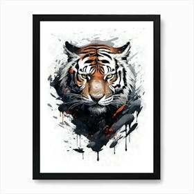 Aesthetic Abstract Watercolor Tiger Art Print