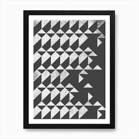 Black & White Geometric Abstract Triangle Wall Decor Art Print