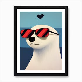 Little Harp Seal Wearing Sunglasses Art Print