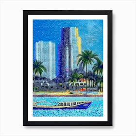 Fort Lauderdale, City Us  Pointillism Art Print