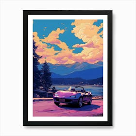 Mazda Mx 5 Miata Ghibli Style Art Print