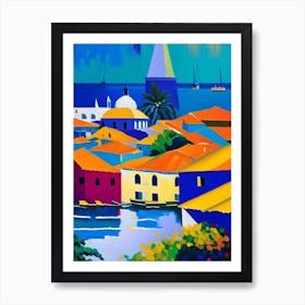 Curaçao Colourful Painting Tropical Destination Art Print