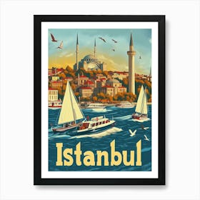 Aihrgdesign A 1970s Inspired Travel Poster For Istanbul 4 Art Print