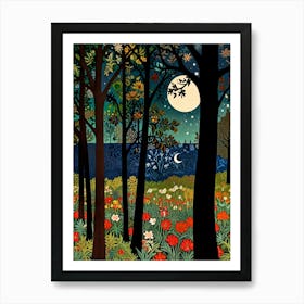 William Morris Night In The Woods 5 Art Print