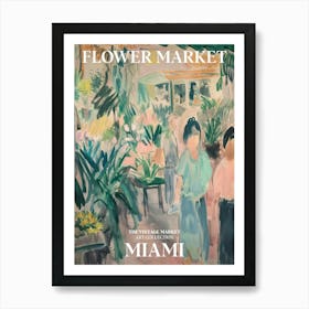 Vintage Flower Market Painting Miami 2 Art Print