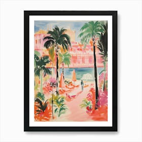 Palermo, Sicily   Italy Beach Club Lido Watercolour 4 Art Print