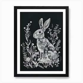 Blanc De Hotot Rabbit Minimalist Illustration 3 Art Print